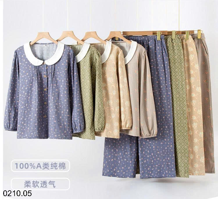 26HA0210.05 - ĐỒ MẶC NHÀ BẰNG VẢI COTTON MỎNG NGUYÊN CHẤT