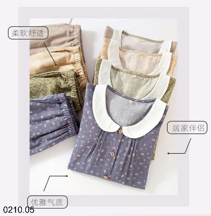 26HA0210.05 - ĐỒ MẶC NHÀ BẰNG VẢI COTTON MỎNG NGUYÊN CHẤT