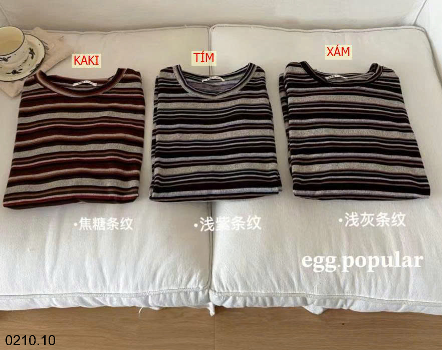 26HA0210.10 - ÁO THUN KẺ SỌC EGG