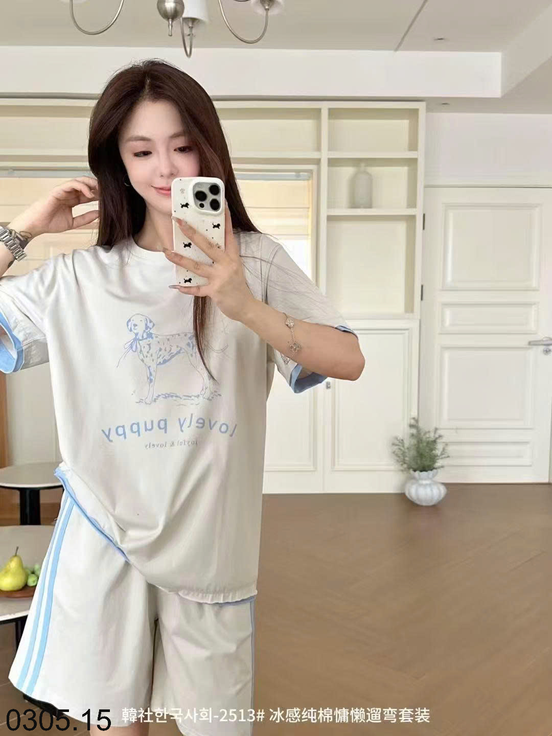 26HA0305.15 - BỘ MẶC NHÀ COTTON HÀN QUỐC CHO NỮ
