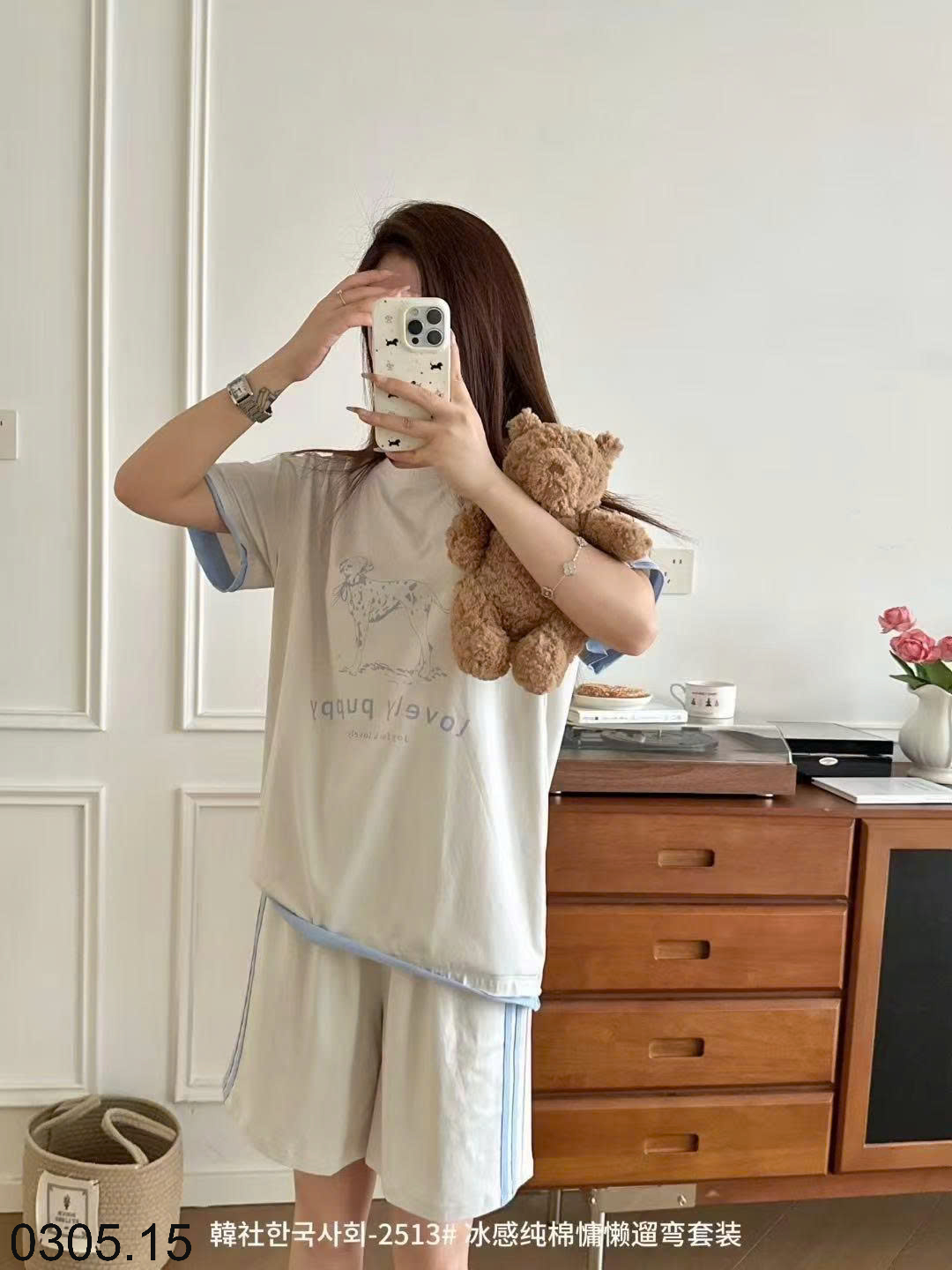 26HA0305.15 - BỘ MẶC NHÀ COTTON HÀN QUỐC CHO NỮ