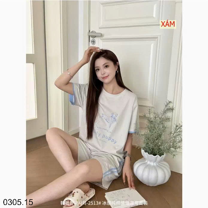 26HA0305.15 - BỘ MẶC NHÀ COTTON HÀN QUỐC CHO NỮ