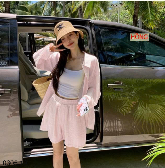26HA0305.19 - SET SƠ MI QUẦN SHORT THỜI TRANG NỮ