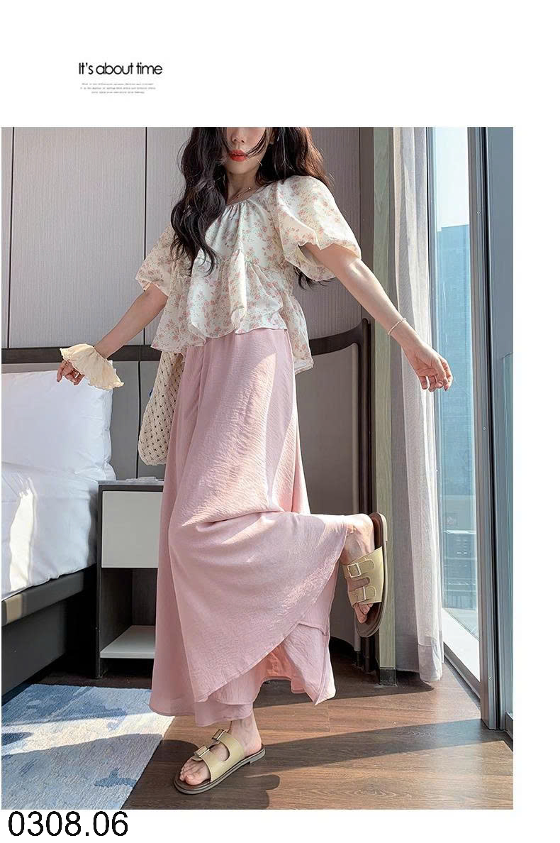 26HA0308.06 - QUẦN CULOTTES ỐNG RỘNG DÁNG VÁY