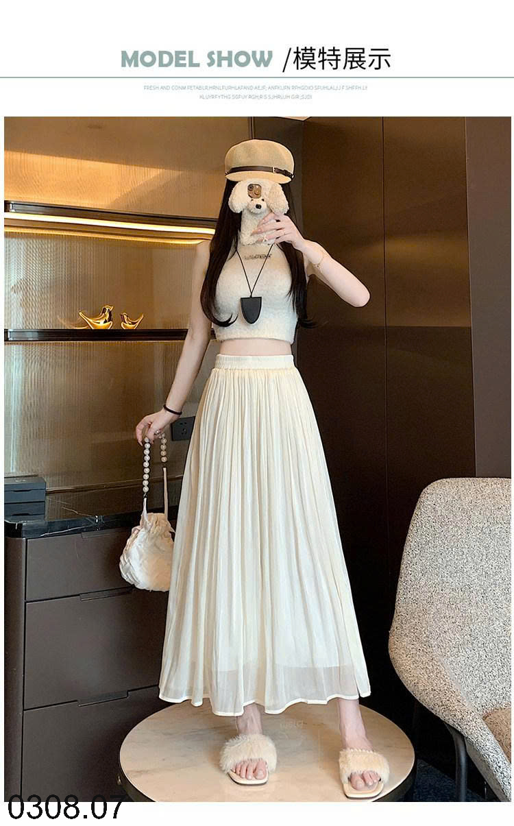 26HA0308.07 - QUẦN ỐNG RỘNG BẰNG VẢI CHIFFON