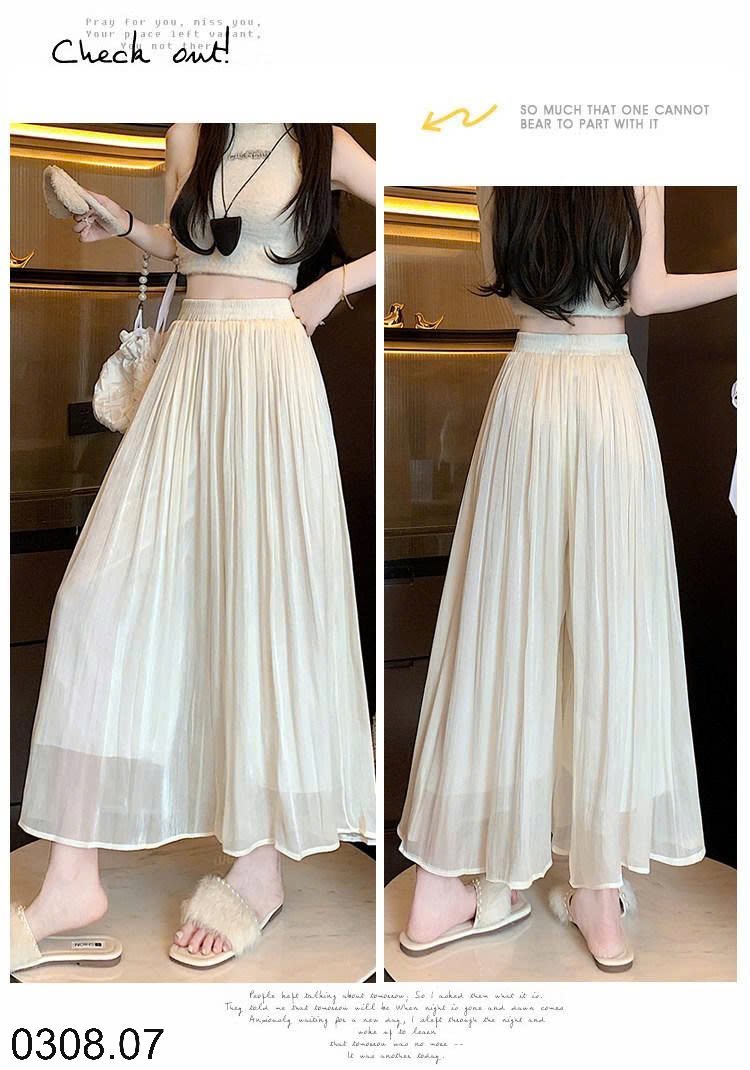 26HA0308.07 - QUẦN ỐNG RỘNG BẰNG VẢI CHIFFON