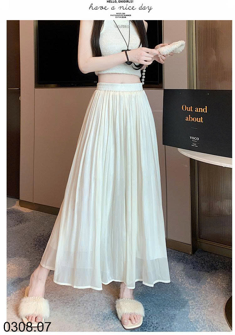 26HA0308.07 - QUẦN ỐNG RỘNG BẰNG VẢI CHIFFON
