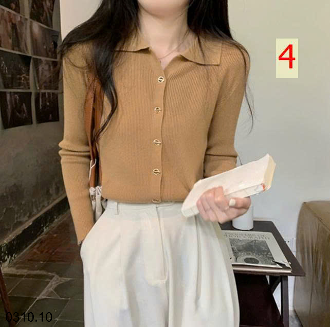 26HA0310.10 - ÁO LEN CỔ POLO DỆT KIM THU ĐÔNG