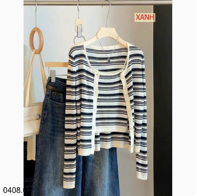 26HA0408.02 - SET ÁO KẺ 2 CHI TIẾT ANNA
