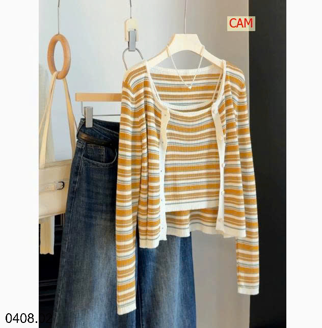 26HA0408.02 - SET ÁO KẺ 2 CHI TIẾT ANNA