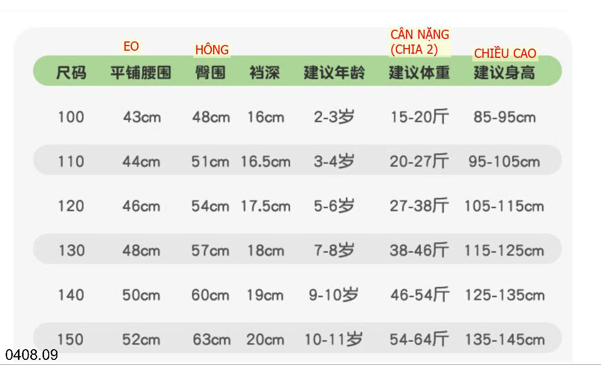 26HA0408.09 - SET 5 QUẦN CHÍP ĐÙI CHO BÉ