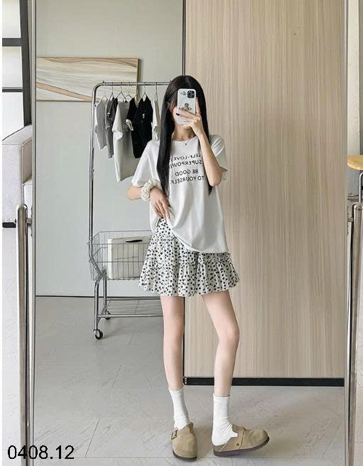 26HA0408.12 - CHÂN VÁY BABYDOLL HOA NHÍ NỮ