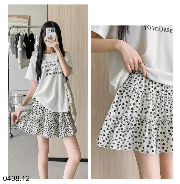 26HA0408.12 - CHÂN VÁY BABYDOLL HOA NHÍ NỮ