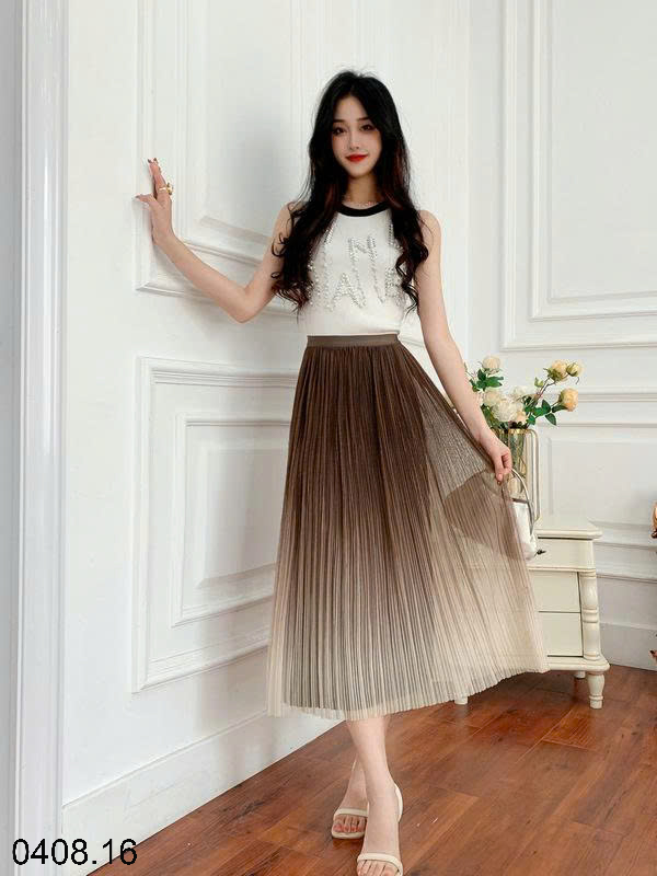 26HA0408.16 - VÁY XẾP LY NỮ ANGEL 2 MÀU