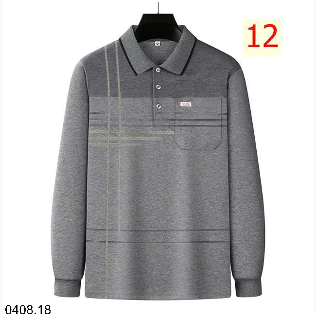 26HA0408.18 - POLO KẺ DÀI TAY CHO NAM