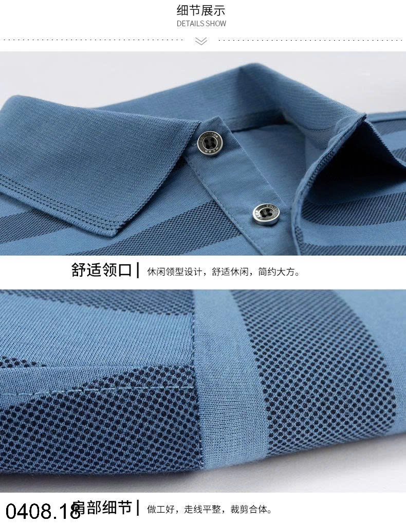 26HA0408.18 - POLO KẺ DÀI TAY CHO NAM
