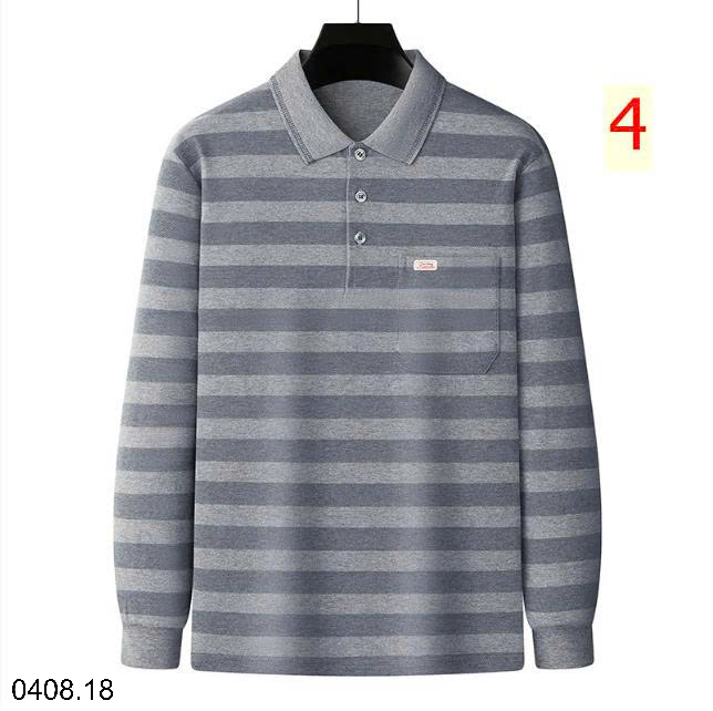 26HA0408.18 - POLO KẺ DÀI TAY CHO NAM