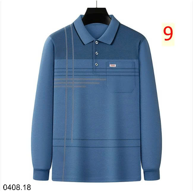 26HA0408.18 - POLO KẺ DÀI TAY CHO NAM