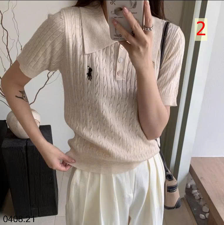 26HA0408.21 - ÁO LEN POLO NGẮN TAY THÊU HÌNH NGỰA