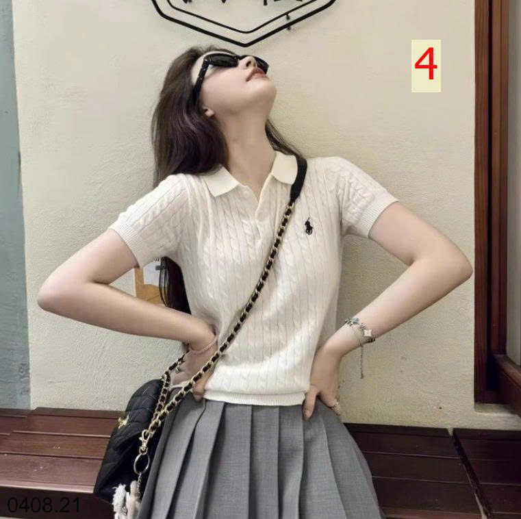 26HA0408.21 - ÁO LEN POLO NGẮN TAY THÊU HÌNH NGỰA