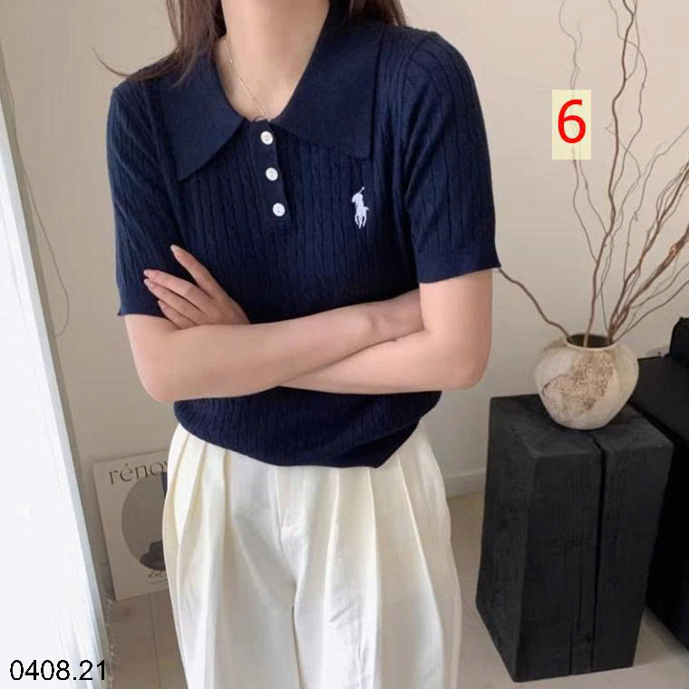 26HA0408.21 - ÁO LEN POLO NGẮN TAY THÊU HÌNH NGỰA