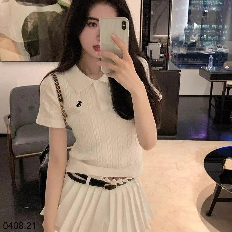 26HA0408.21 - ÁO LEN POLO NGẮN TAY THÊU HÌNH NGỰA