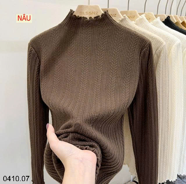 26HA0410.07 - ÁO GIỮ NHIỆT DỆT KIM NỮ CỔ BÈO