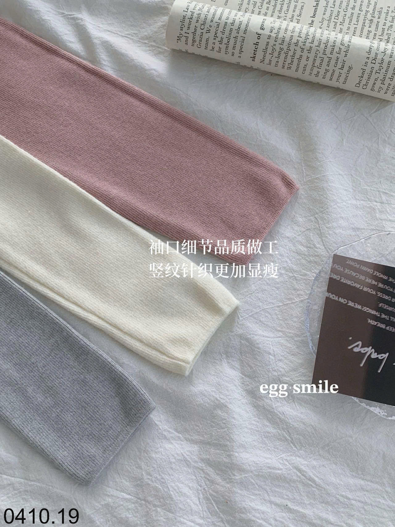 26HA0410.19 - ÁO LEN CỔ TRỤ HÀN QUỐC EGG