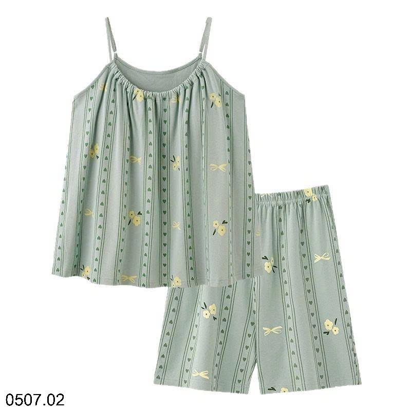 26HA0507.02 - BỘ HAI DÂY NỮ COTTON KÈM ĐỆM NGỰC