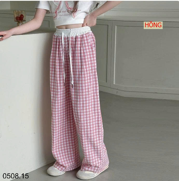 26HA0508.15 - QUẦN KẺ CARO SIZE ĐẠI BÉ GÁI