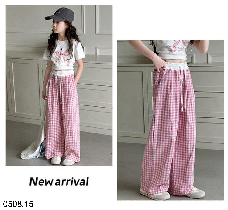 26HA0508.15 - QUẦN KẺ CARO SIZE ĐẠI BÉ GÁI