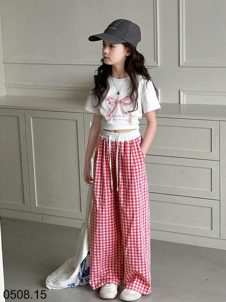 26HA0508.15 - QUẦN KẺ CARO SIZE ĐẠI BÉ GÁI