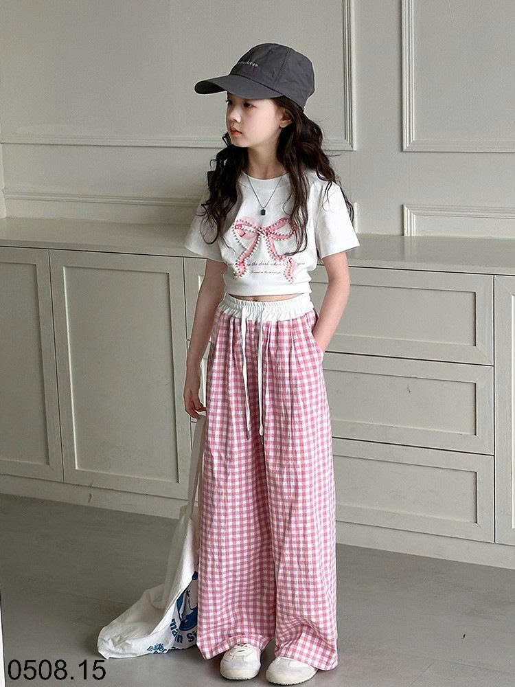 26HA0508.15 - QUẦN KẺ CARO SIZE ĐẠI BÉ GÁI