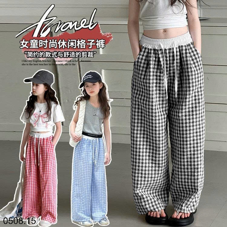 26HA0508.15 - QUẦN KẺ CARO SIZE ĐẠI BÉ GÁI