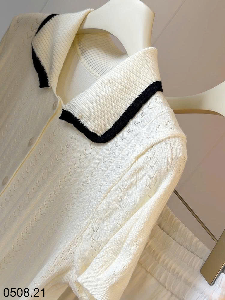 26HA0508.21 - ÁO CARDIGAN DỆT KIM CỔ BẺ KIỂU HÀN