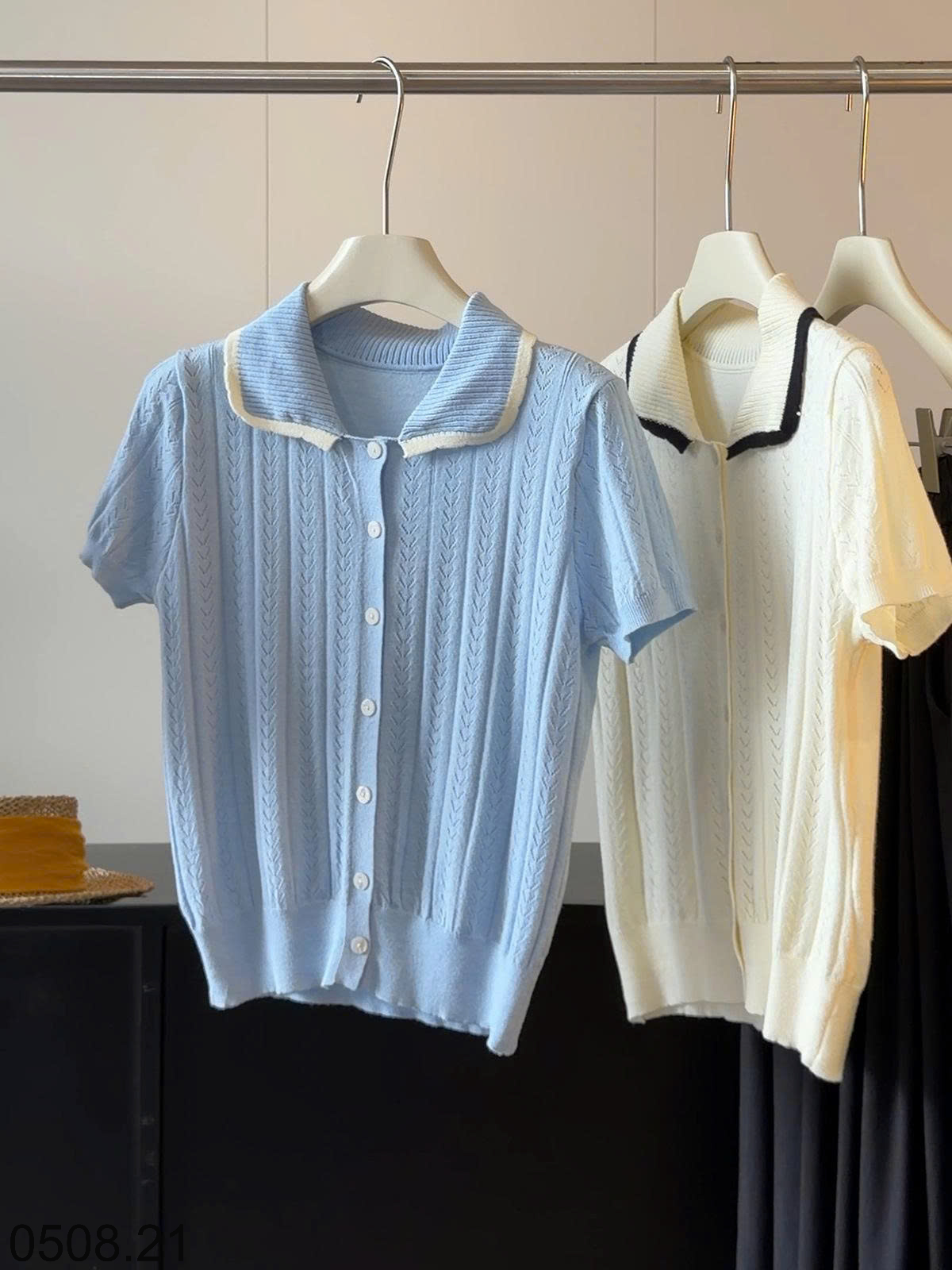 26HA0508.21 - ÁO CARDIGAN DỆT KIM CỔ BẺ KIỂU HÀN
