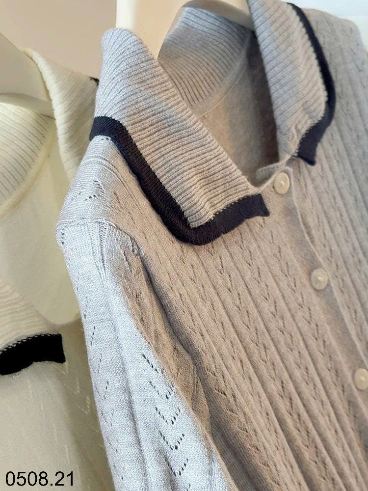 26HA0508.21 - ÁO CARDIGAN DỆT KIM CỔ BẺ KIỂU HÀN