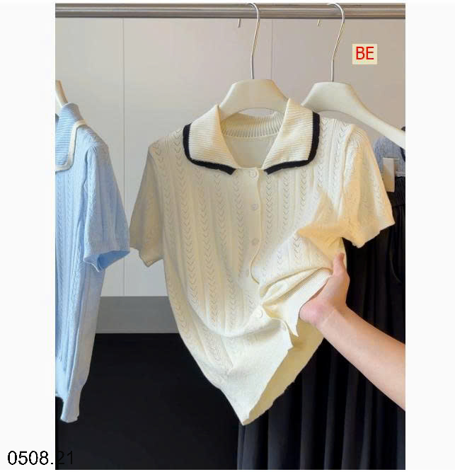 26HA0508.21 - ÁO CARDIGAN DỆT KIM CỔ BẺ KIỂU HÀN
