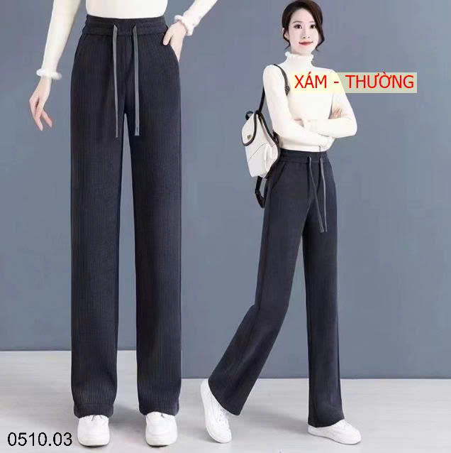 26HA0510.03 - QUẦN NHUNG TĂM ỐNG RỘNG CHO NỮ