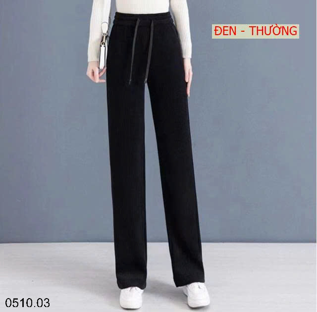 26HA0510.03 - QUẦN NHUNG TĂM ỐNG RỘNG CHO NỮ