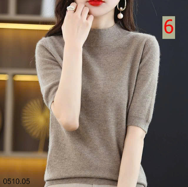 26HA0510.05 - ÁO LEN CỔ LỌ NỮ TAY LỬNG