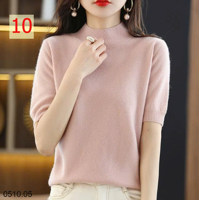 26HA0510.05 - ÁO LEN CỔ LỌ NỮ TAY LỬNG