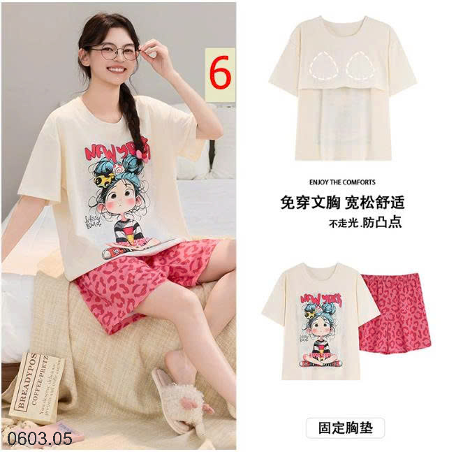 26HA0603.05 - BỘ MẶC NHÀ NỮ KÈM BRA