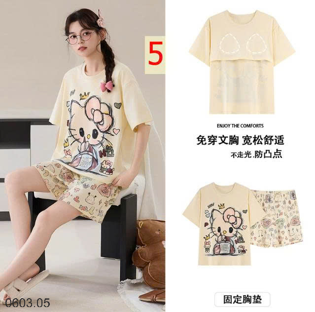 26HA0603.05 - BỘ MẶC NHÀ NỮ KÈM BRA