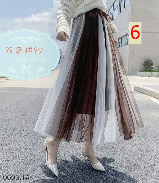26HA0603.14 - CHÂN VÁY PHỐI MÀU