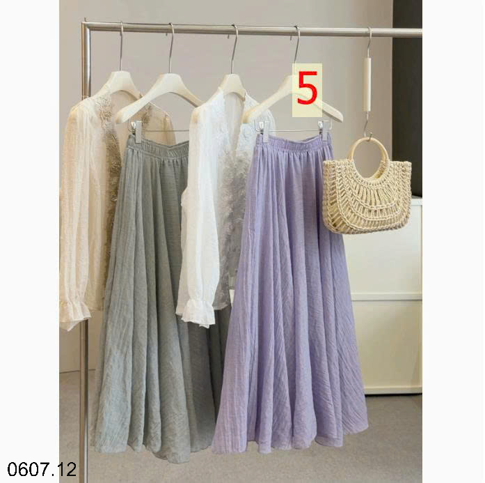 26HA0607.12 - CHÂN VÁY MIDI DÁNG RỘNG ANNA