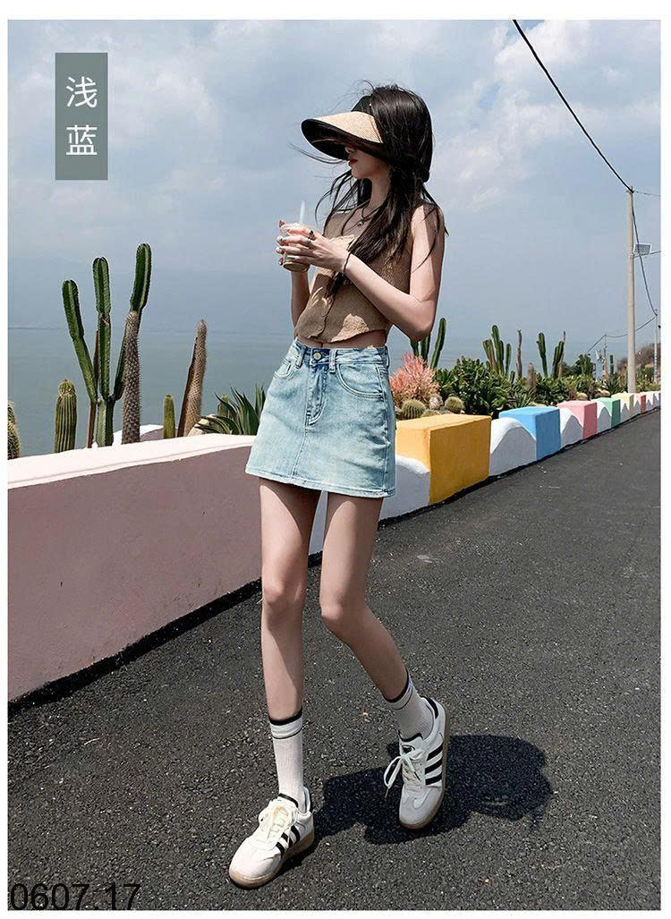 26HA0607.17 - CHÂN VÁY CHỮ A DENIM NỮ