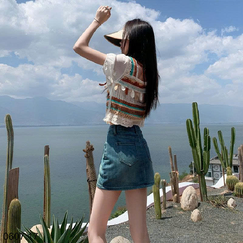 26HA0607.17 - CHÂN VÁY CHỮ A DENIM NỮ