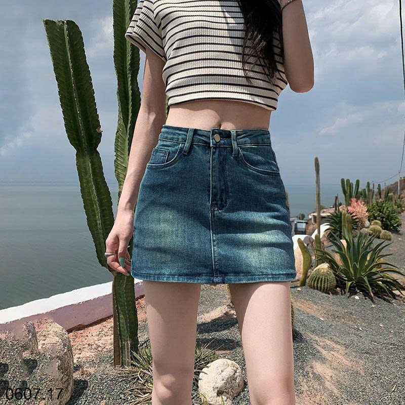 26HA0607.17 - CHÂN VÁY CHỮ A DENIM NỮ