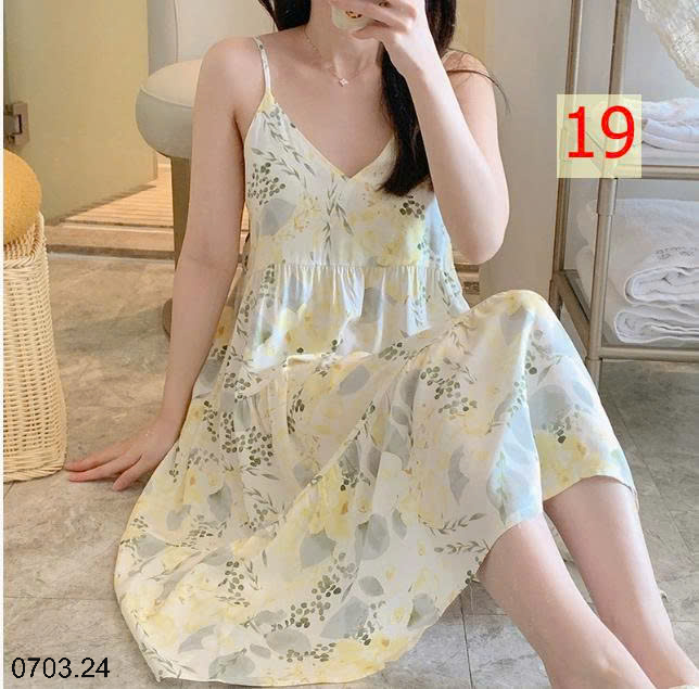 26HA0703.24 - VÁY LANH LỤA HAI DÂY MỀN MÁT